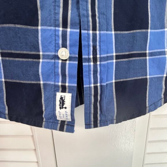 Janie and Jack 12-18M blue plaid button up dress shirt - Picture 3 of 4
